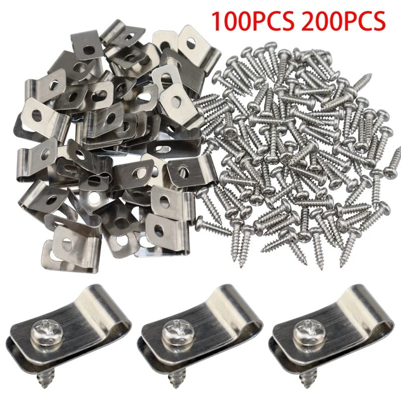 Wire Fence Clips, 100 Pieces Fence Wire Clamps Aluminum For 12-16 Gauge Welded Wire To Wood, Metal Or Vinyl Fence Easy Install