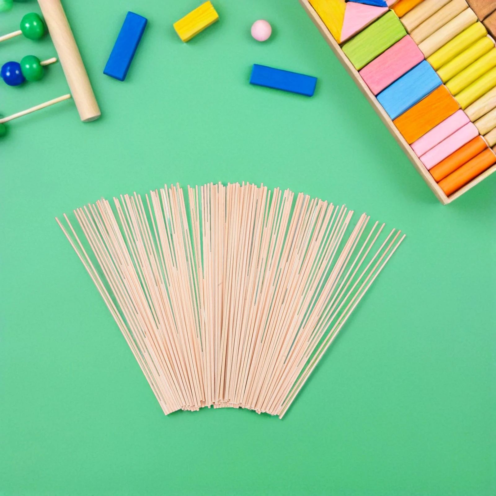 

100 Pcs Children DIY Craft Materials Wood Dowel Sticks Handmade Projects Wooden Rods Sewing Tools Eco Friendly Supplies