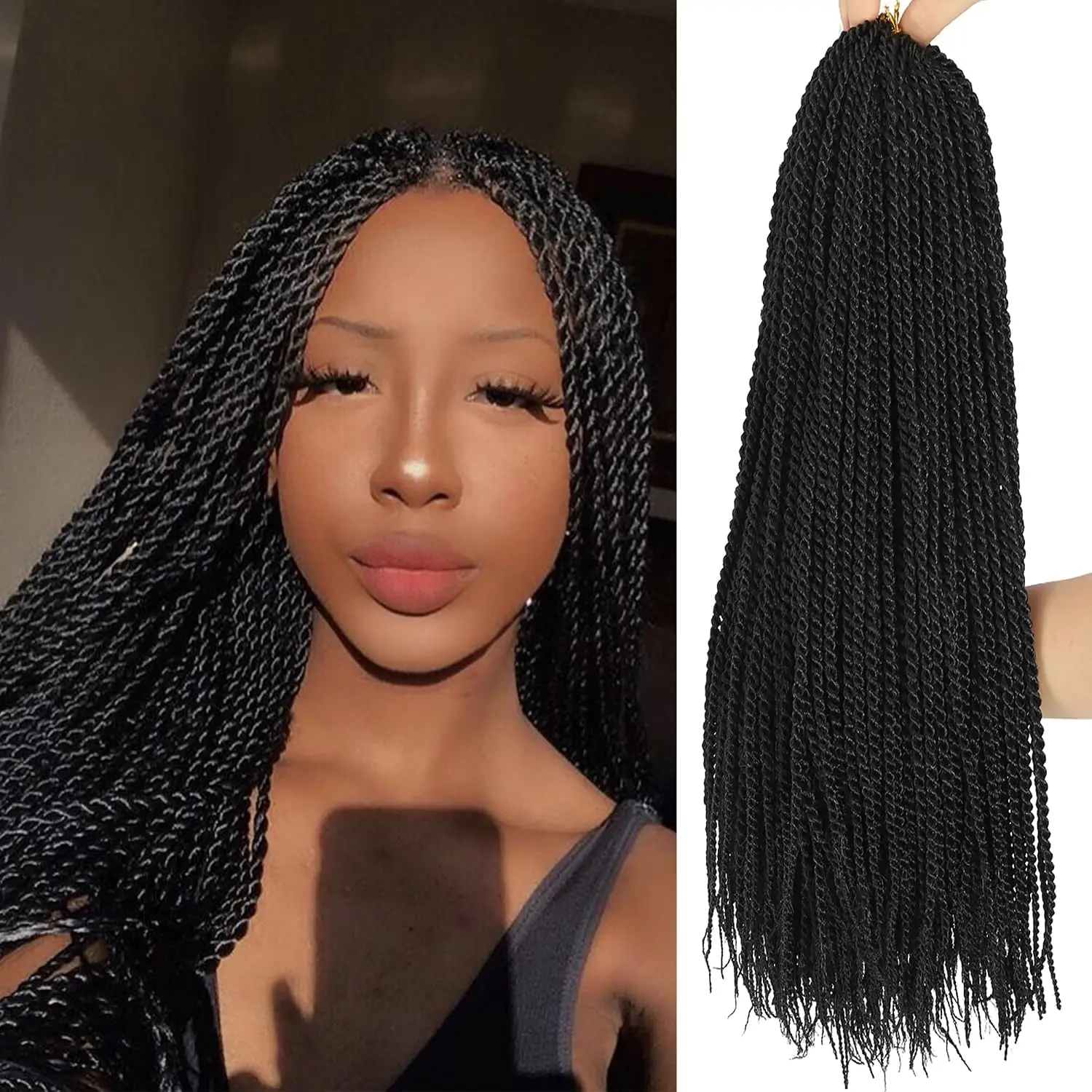 Crochet Braids Senegalese Twist Crochet Hair 7 Packs Pre Looped Micro Senegalese Twist Braiding Hair Crochet Braids for Women