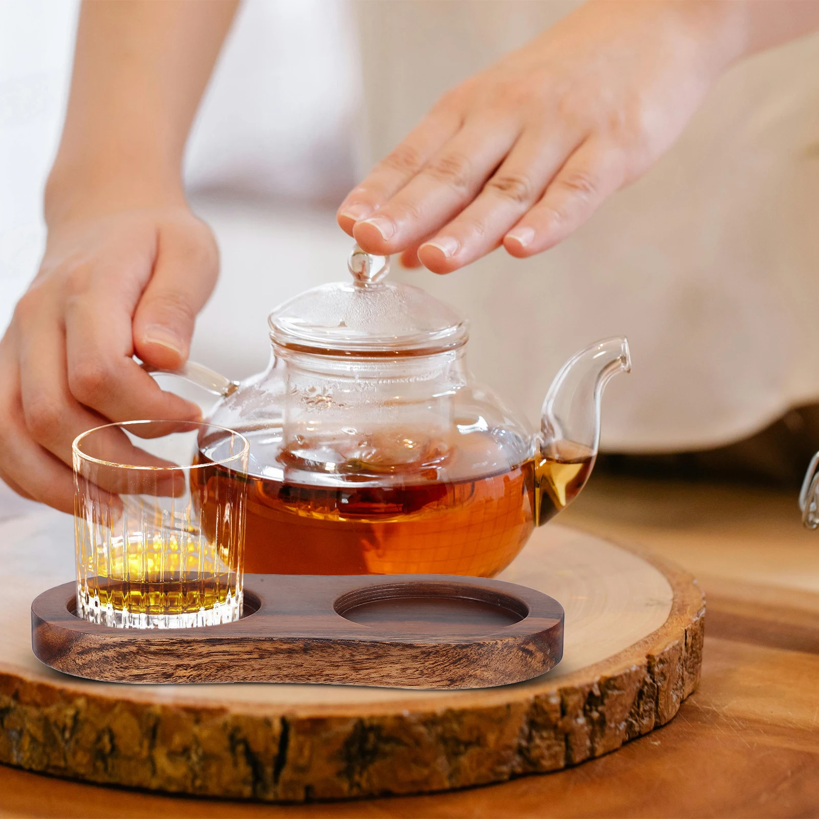 

Wooden Grinder Base for Kitchen Condiment Holder Spices Rest Countertop Tray Salt Pepper Mill Organizer Material