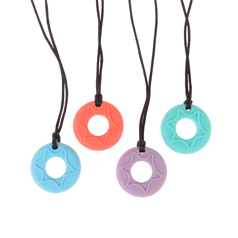 الطفل دونات عضاضة سيليكون مضغ قلادة للتسنين التوحد عض مضغ رعاية الطفل BPA الحرة الخرز #5