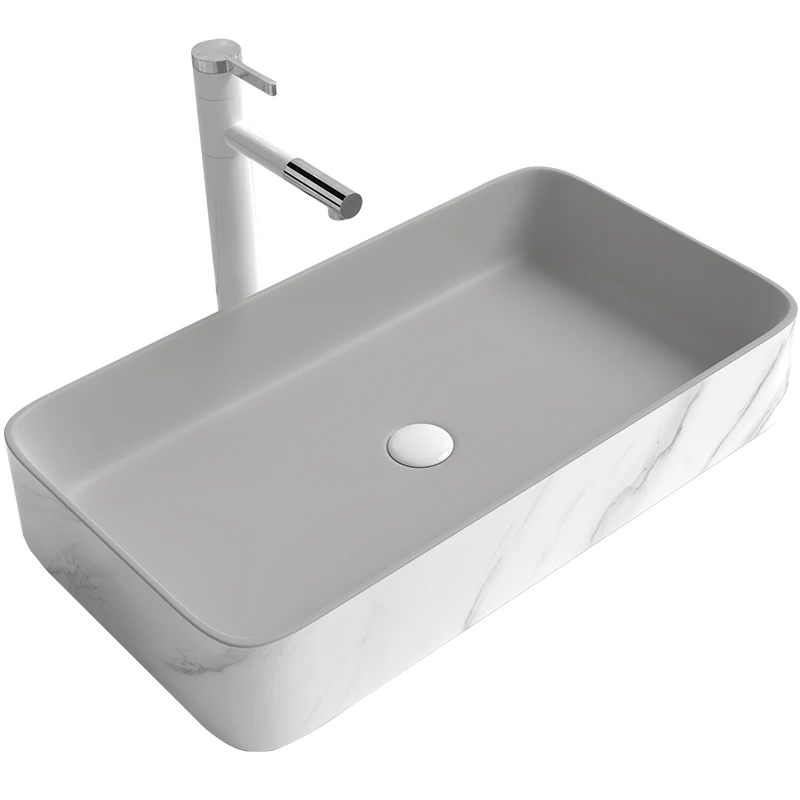 Light Luxury Table Basin Household Wash Basin Bathroom Balcony Ceramic Art Basin Color Small Size Washbasin Single Basin