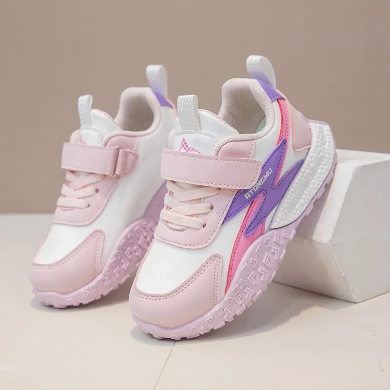 

Детская модная спортивная обувь Four Seasons, дышащая уличная детская обувь для бега для мальчиков и девочек, легкие кроссовки