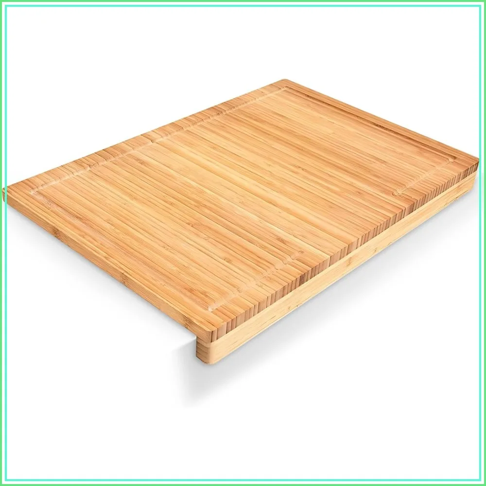 

Premium Bamboo Cutting Board with Juice Groove - Extra Large 22x15 Inch Chopping Block for Kitchen - Natural Wood Surface for Meat, Vegetables