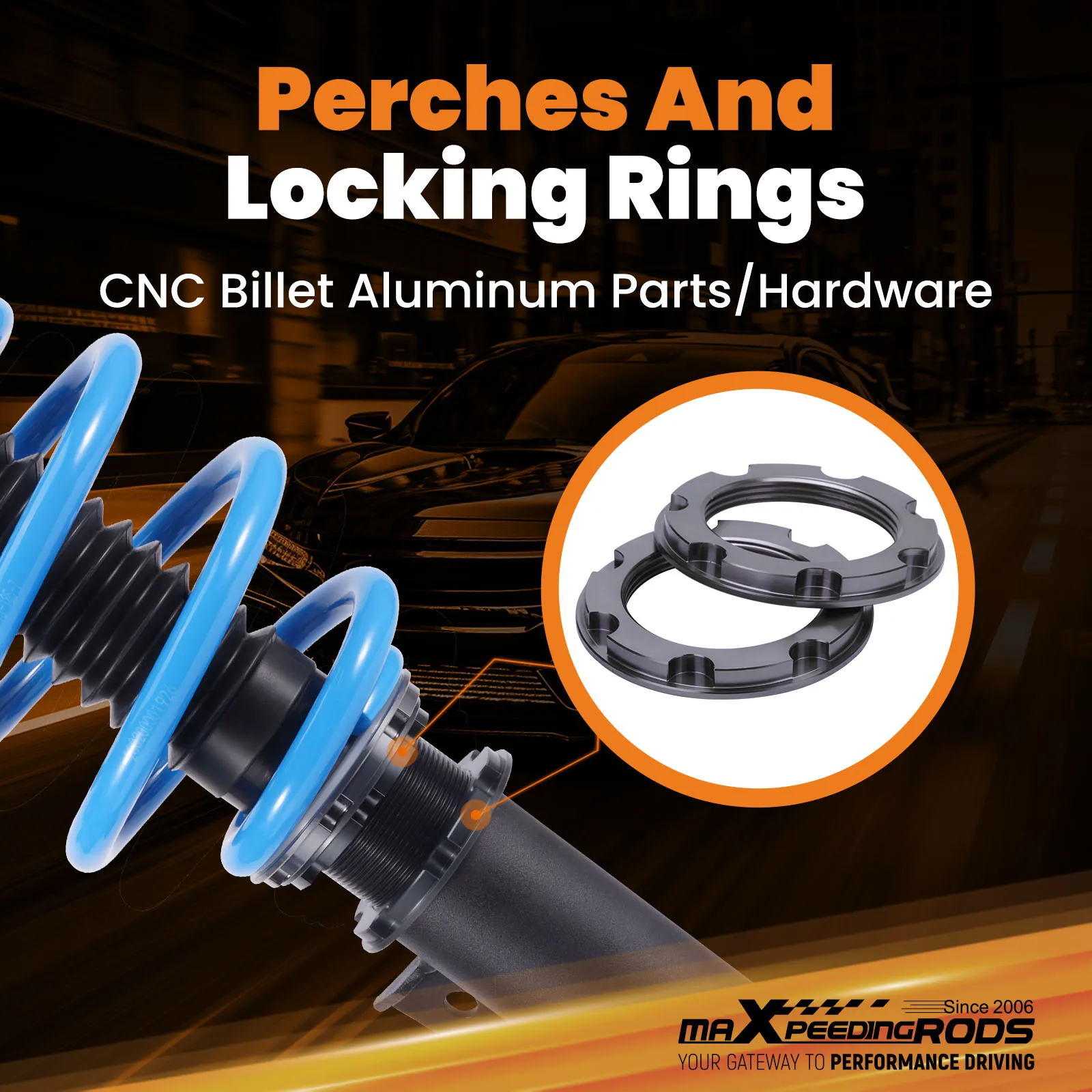 

MaXpeedingrods T6 COILOVER 24 Way Damper Suspension Kit For Ford Fusion 2013-20