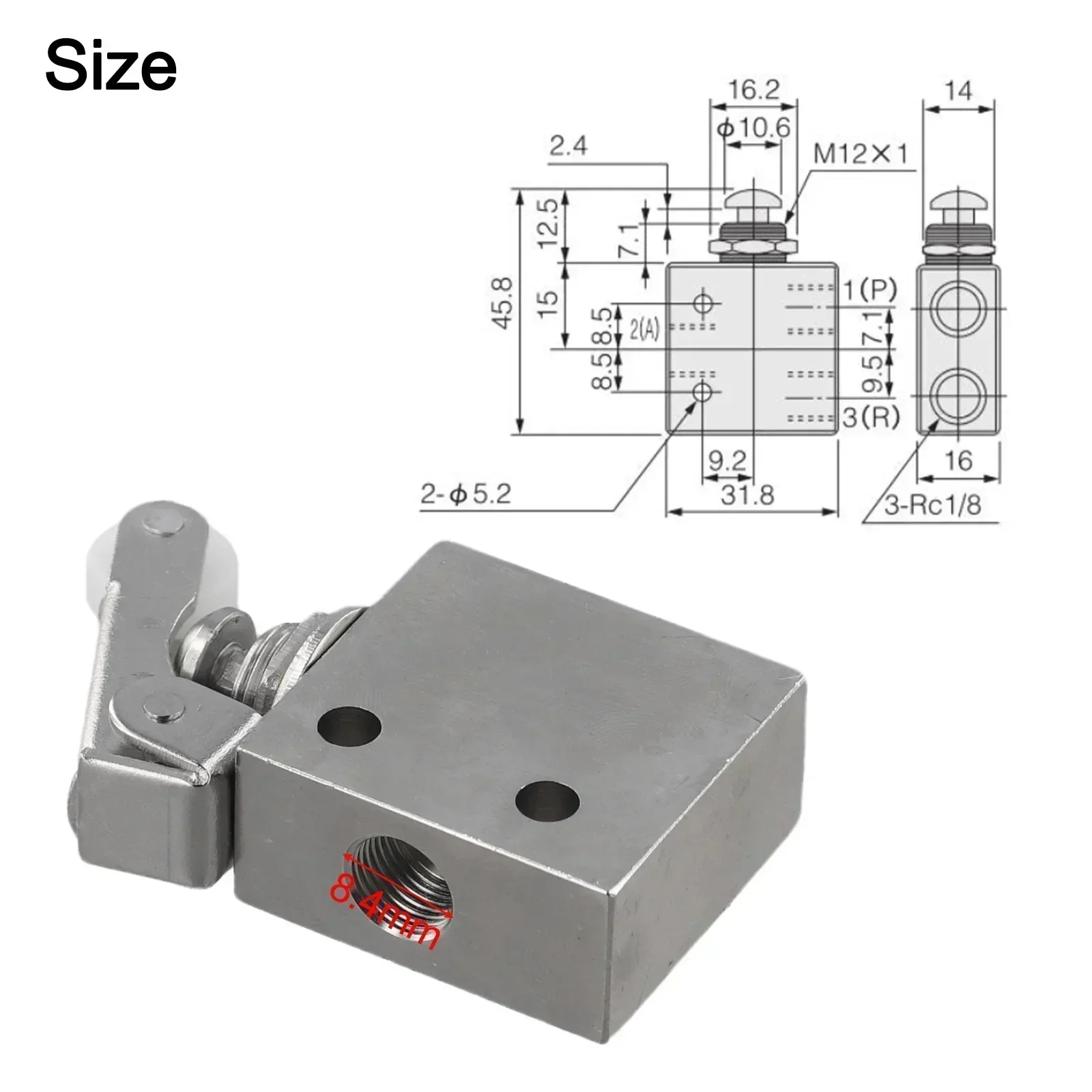 

Air Pneumatic 2 Position 3 Way Roller Lever Mechanical Valve Koganei Type Air Button Mechanical Manual Valve TAC2-31P 31V