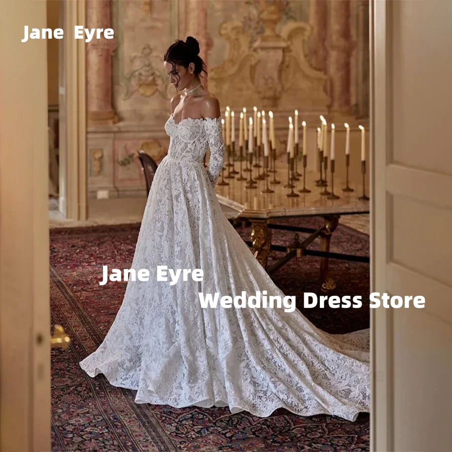 Jane Eyre Fashion Sweetheart Wedding Dress Lace A-line Bridal Gowns Long Sleeve Backless Customized Evening Gowns Wedding 2026