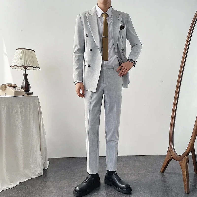 

B.A2105 Suit Spring and Autumn New Fashion Handsome Business Leisure Middle-aged Men Suit Woolen Coat High Quality