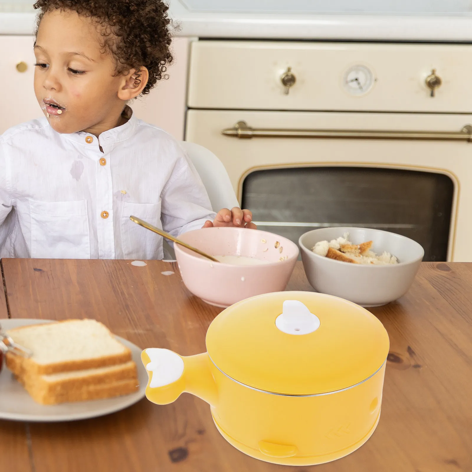 

Прекрасная детская термоизолированная миска из нержавеющей стали, удобная для маленьких рук, совместима с горячей водой и льдом