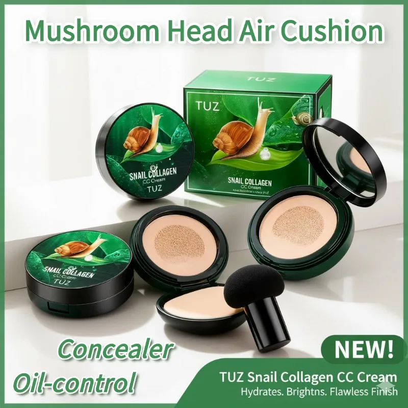 Cojín de aire con cabeza de seta, crema CC, Base hidratante, corrector, blanqueamiento, control de aceite, Base facial, cosméticos de maquillaje