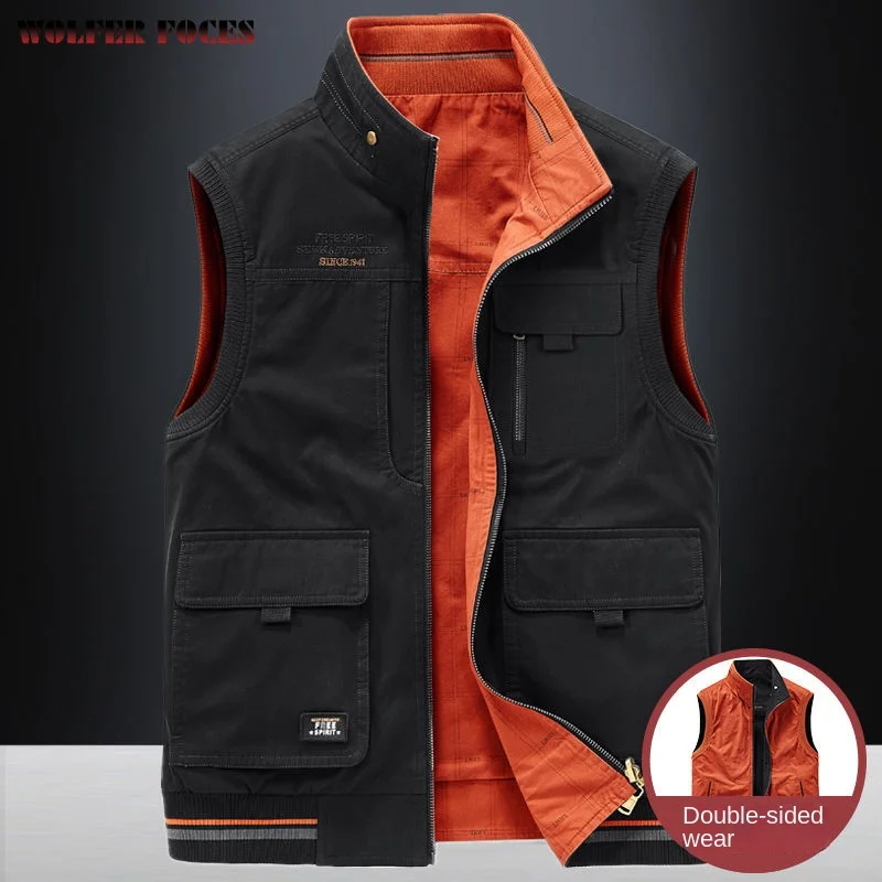 Multi-pocket Vest Mesh Sleeveless Jacket Clothing Men Work Summer Men's MAN Woven Tactical Jackets Jackets Plus Size Outerwear