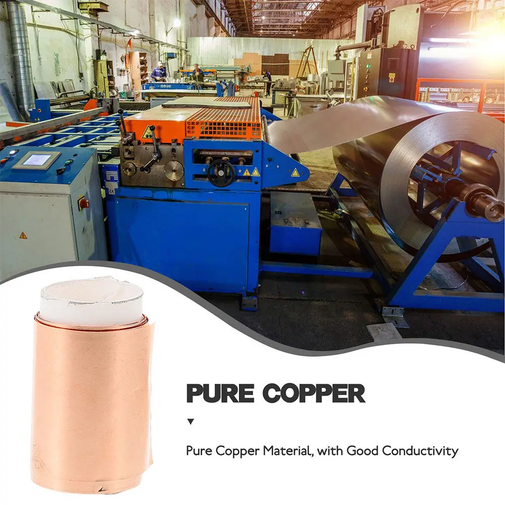 Pure Copper Sheet Roll 0.05mm X 50Mm Thin Flexible Copper Foil Tape for DIY Electrical Crafts Jewelry Making Repairs