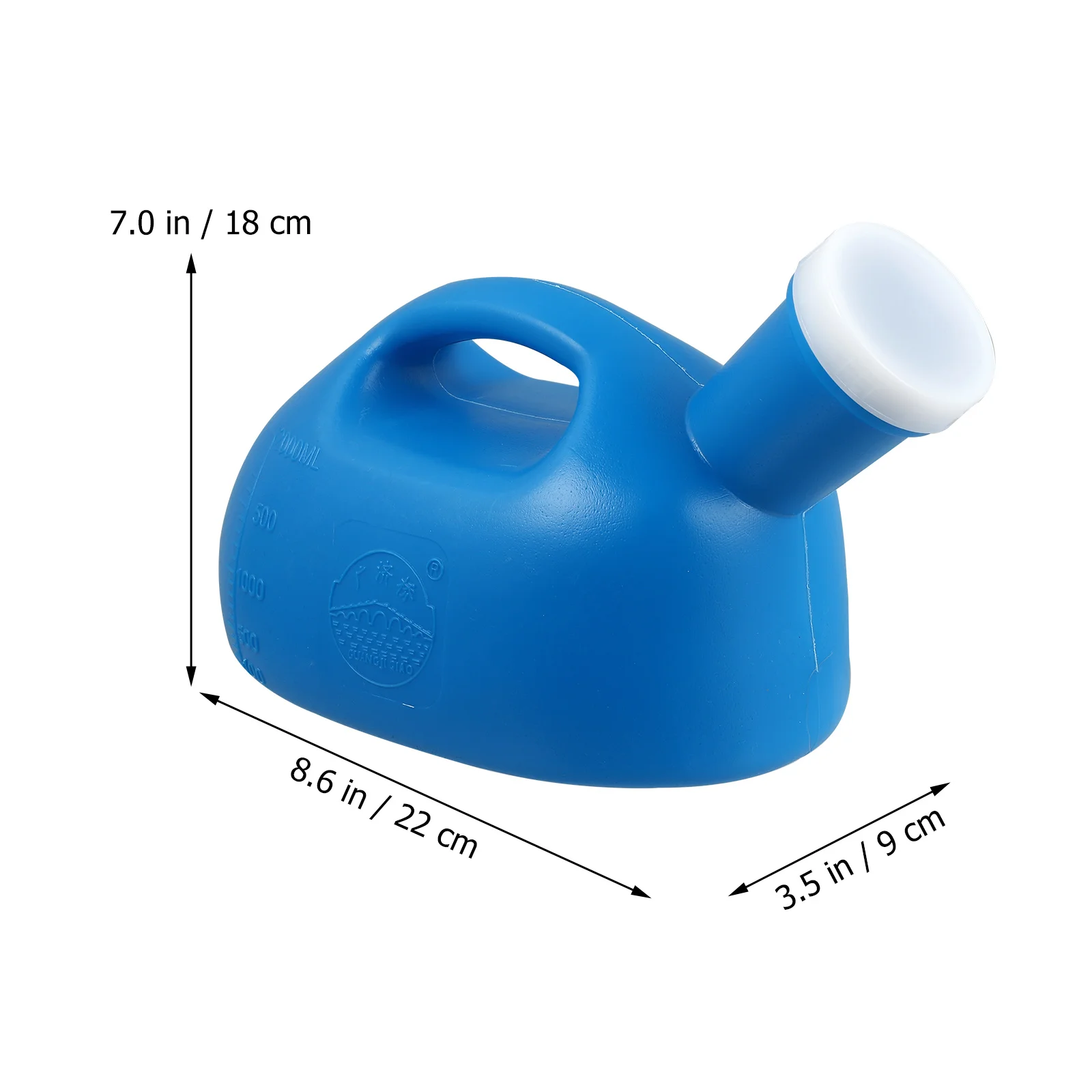 Portable Urinal Bottle White Plastic Pot for Men Women Bedside Wheelchair Use Scale Measurement Double Groove Leakproof