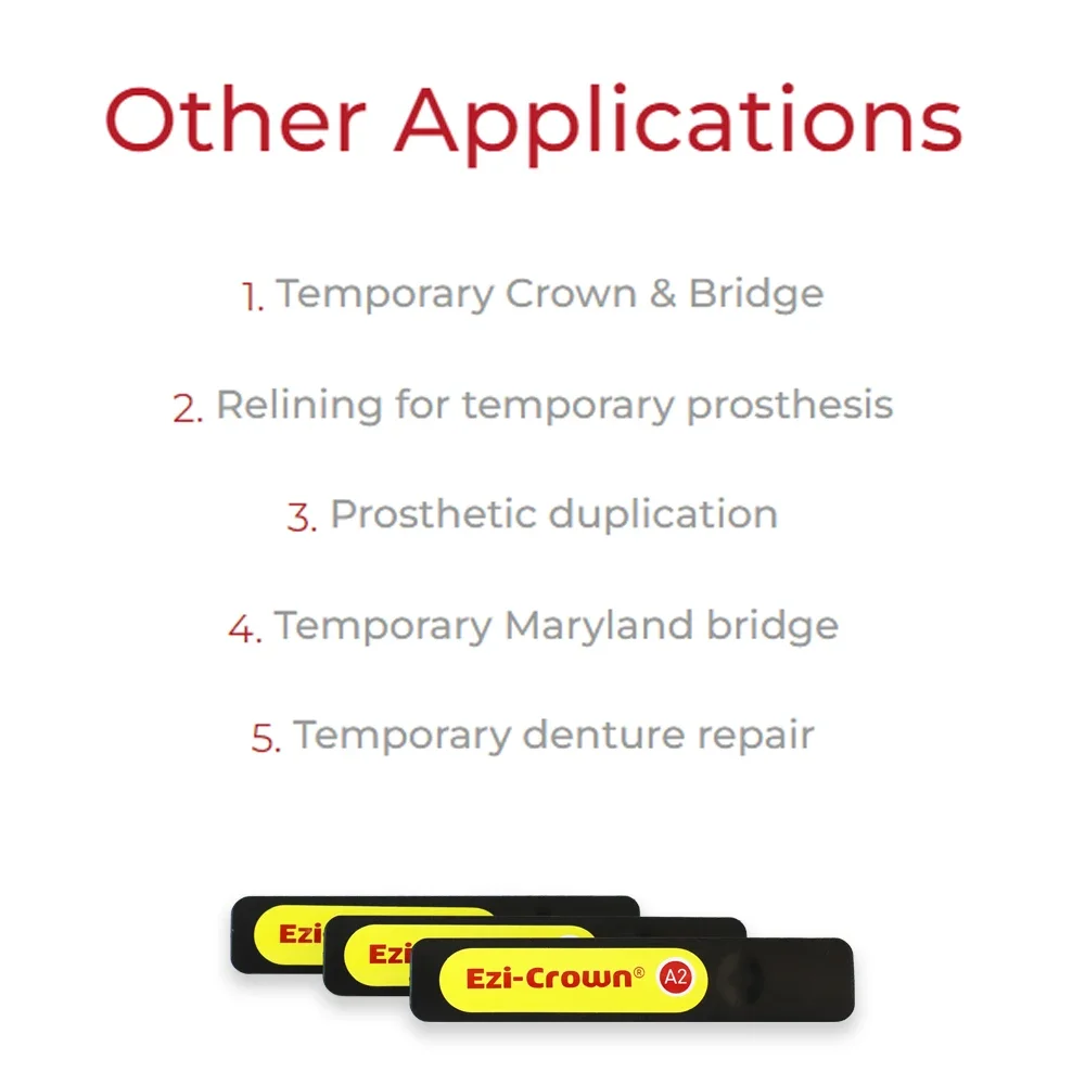 Couronne temporaire dentaire et matériau en résine de pont, couronne Ezi LC, photopolymérisable, incrustation de température, relining coréen, produits dentaires Mediclus