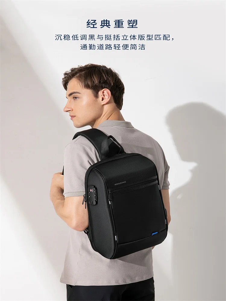 Kingsons Single Shoulder ipad bag Men  Waterproof Laptop Backpack 13/13.3 inch Mini School Bags for Boys