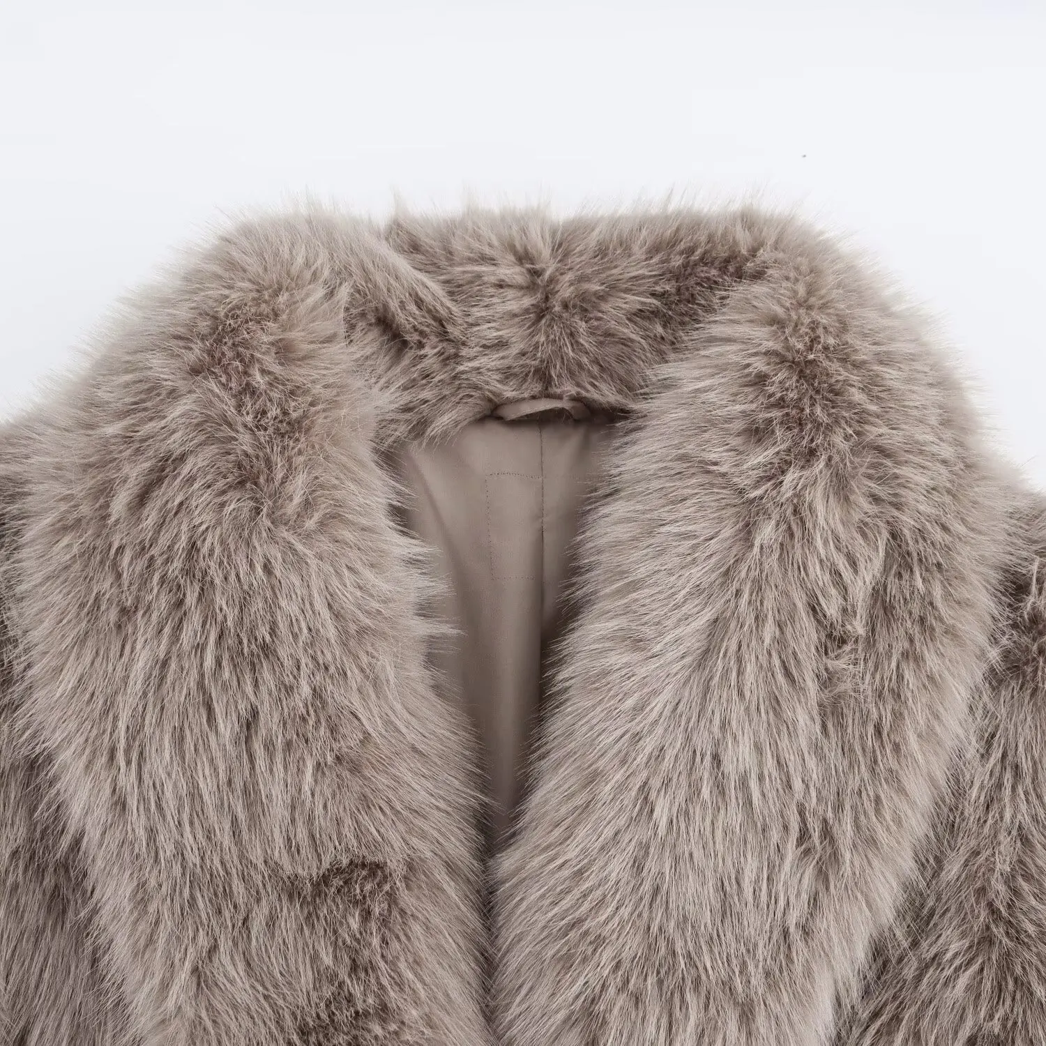 Women's Long Faux Fur Coat Female Long Sleeve Turn-Down Collar Hip Hop Style Elegant Street Fashion Autumn Winter Furry Outerwea