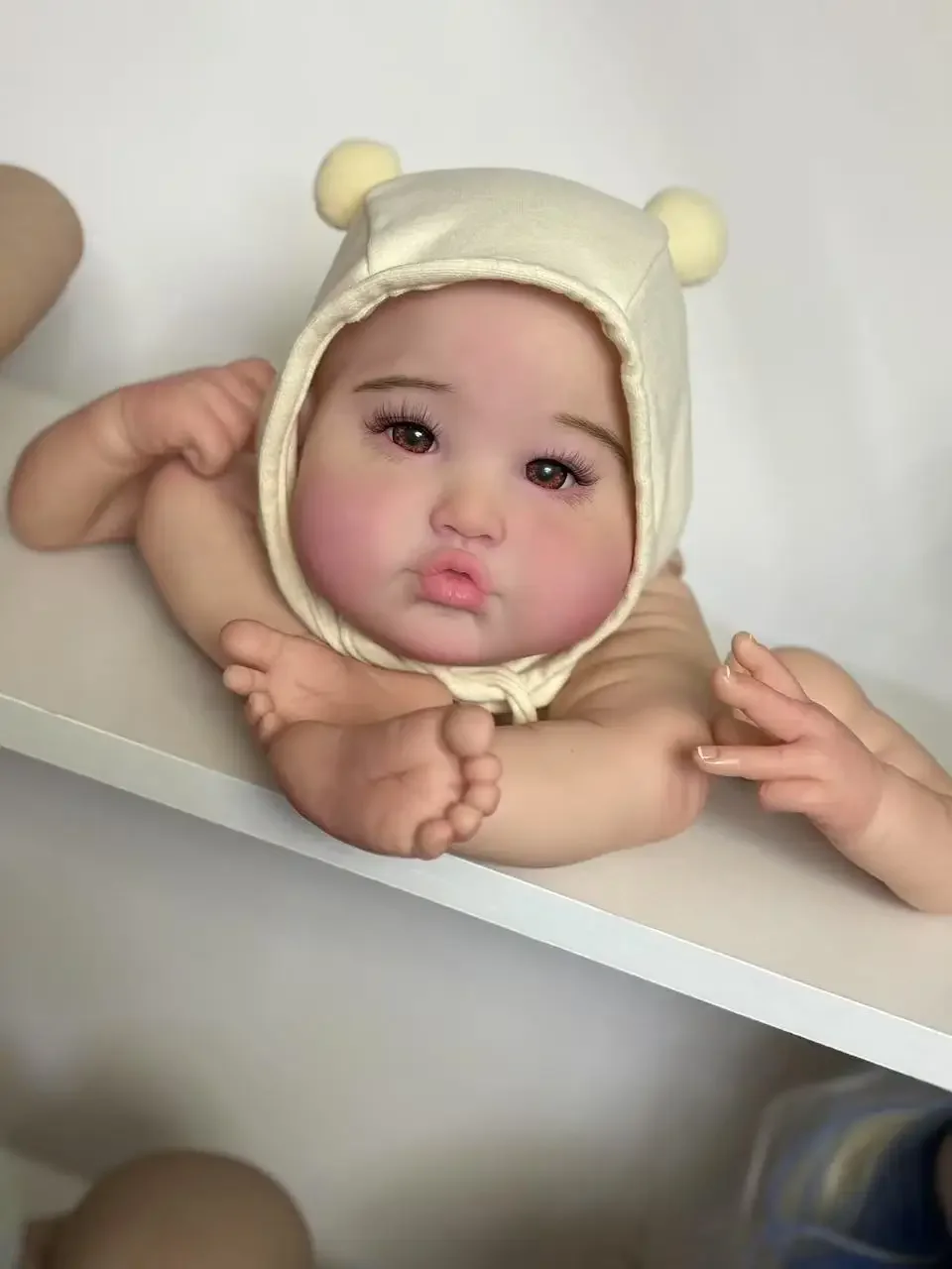 St.Store – Kit peint en forme de feuille de bébé Reborn, 19 pouces, personnalisé, fourniture limitée, partie de bricolage avec corps en tissu sans cheveux, cadeau de noël