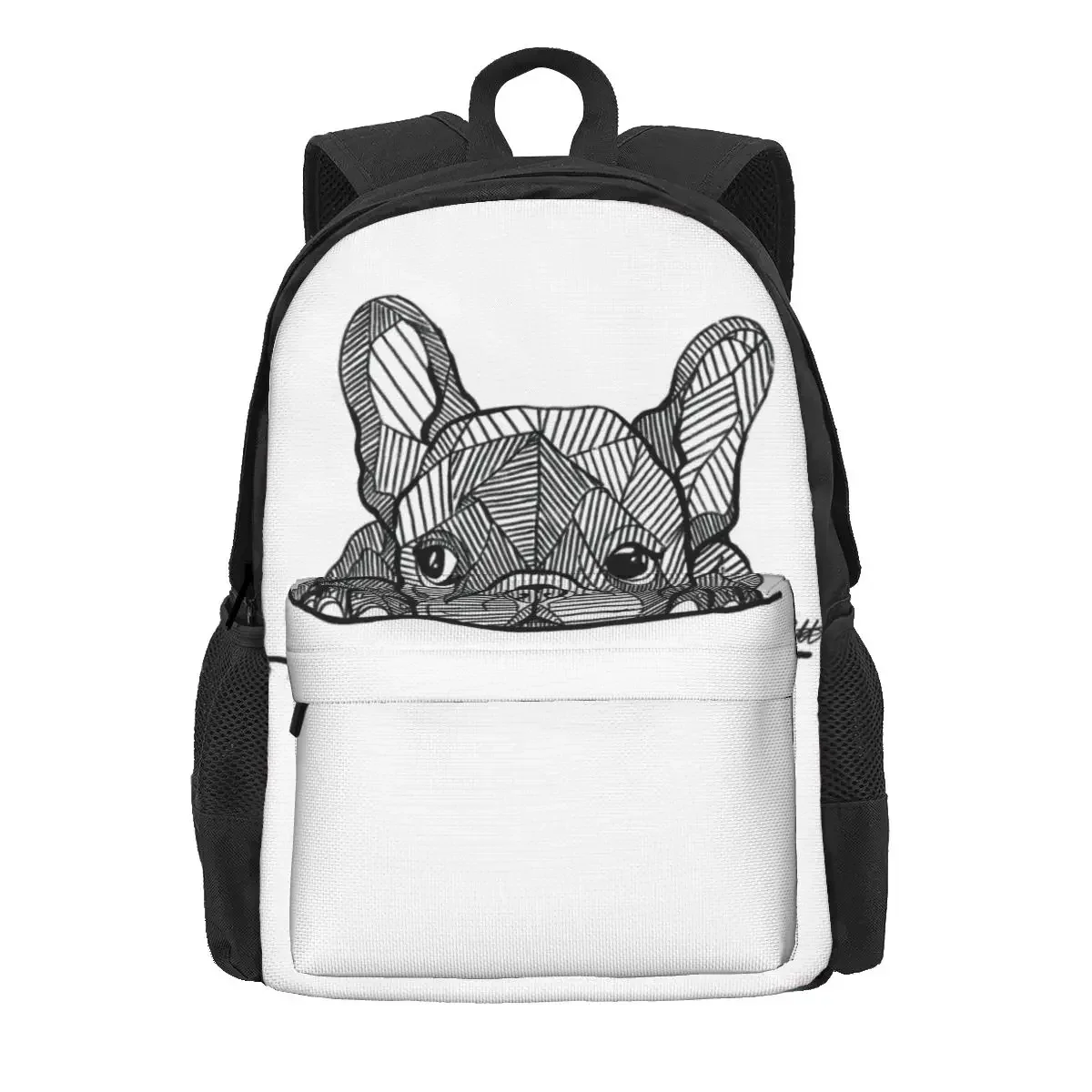 Bulldog francês filhote de cachorro mochilas meninos meninas bookbag estudantes sacos escolares dos desenhos animados crianças mochila viagem bolsa ombro