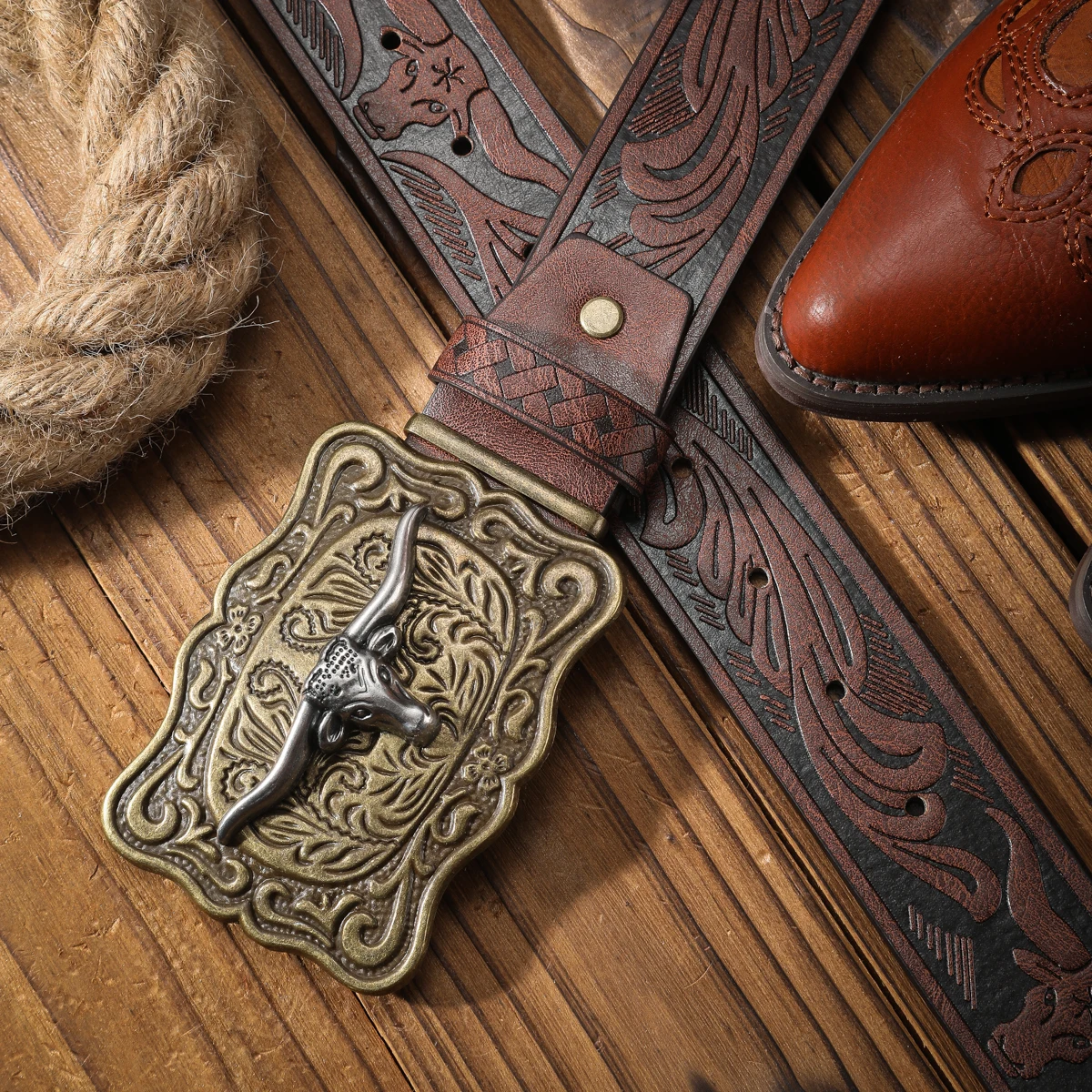 1pc PU Belt Suitable for Both Men and Women, Combining the Style of Western Denim and Retro, Is Perfect for Daily Casual Outings