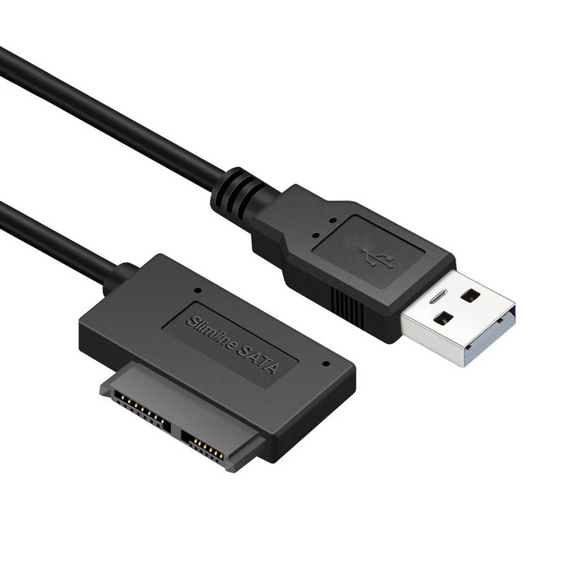 New PzzPss USB 2.0 To Mini Sata II 7+6 13Pin Adapter Converter Cable Laptop CD/DVD ROM Slimline Drive Converter HDD Caddy