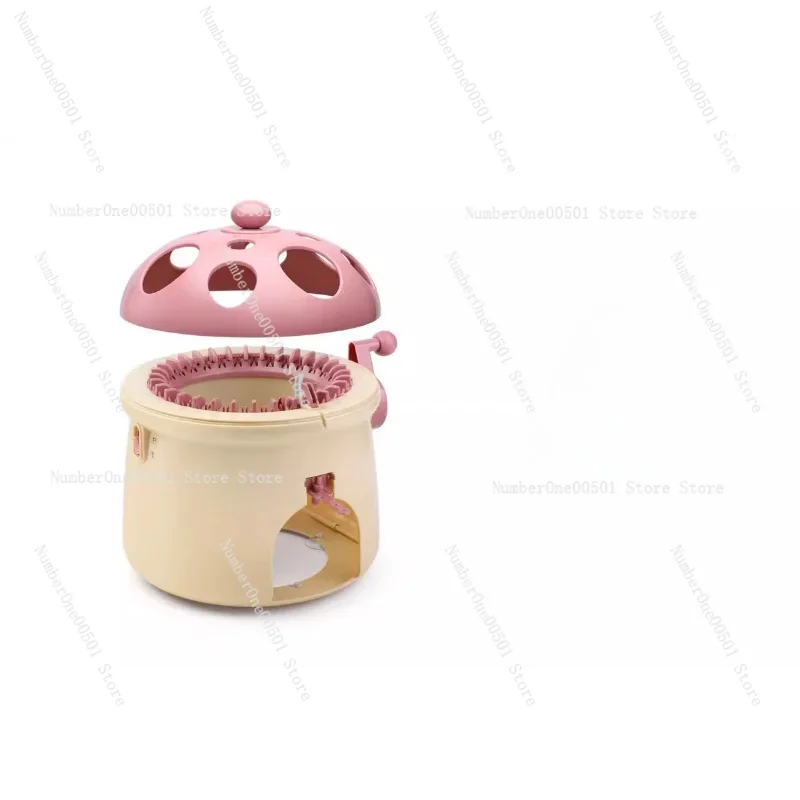 

32-Pin Mushroom Knitting Machine Hand-Crank DIY Knitter for Sweaters Hats Scarves Home Wool Craft Tool