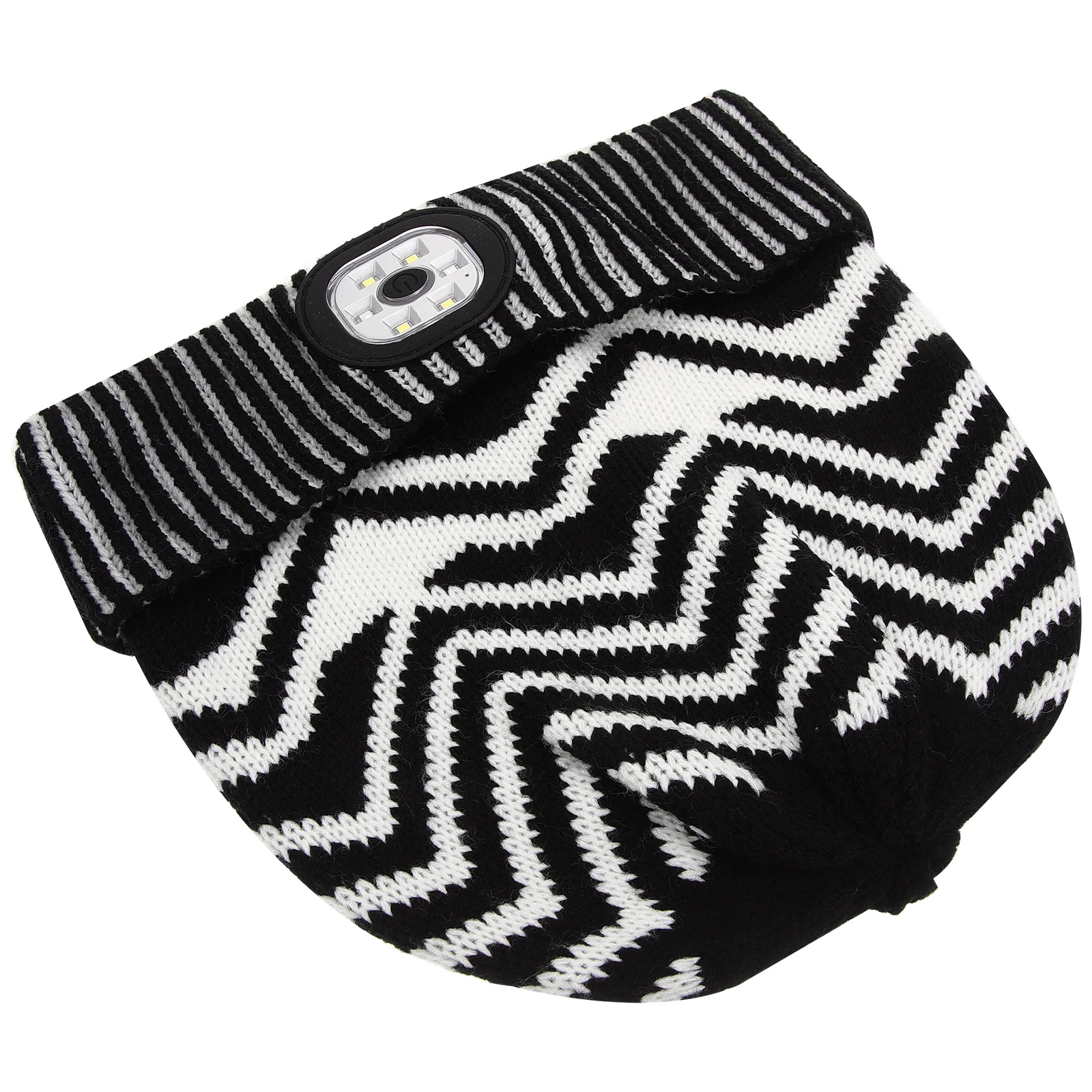 

Woolen Yarn LED Headlamp Hat Flip Jacquard Night Running Light Beanie Cap Unisex Beanies Hats Men LED Hat Hats for Men