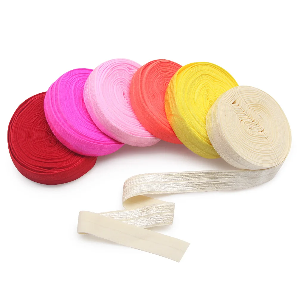 Neue 5 Yards/lot 5/8 "15mm Elastische Band Solide FOE Falten Über Gummibänder Spandex Satin Band spitze Nähen Trim DIY Bekleidungs Zubehör