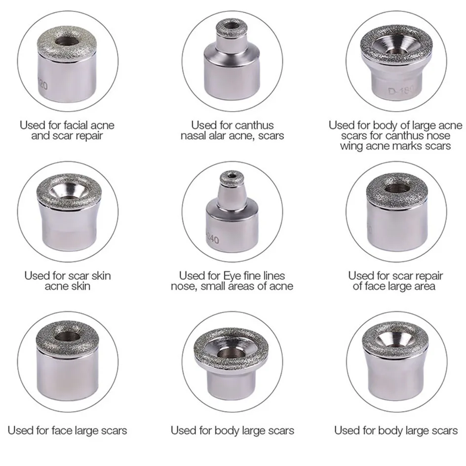 Peças diamante microdermoabrasão dermoabrasão acessórios de substituição para peeling facial cuidados com a pele 3 varinhas 9 dicas