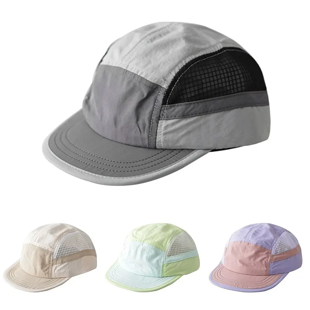 

New UV Protection Baseball Cap Color Matching Five-panel Mesh Cap Quick Dry Breathable Sports Hat Women Men