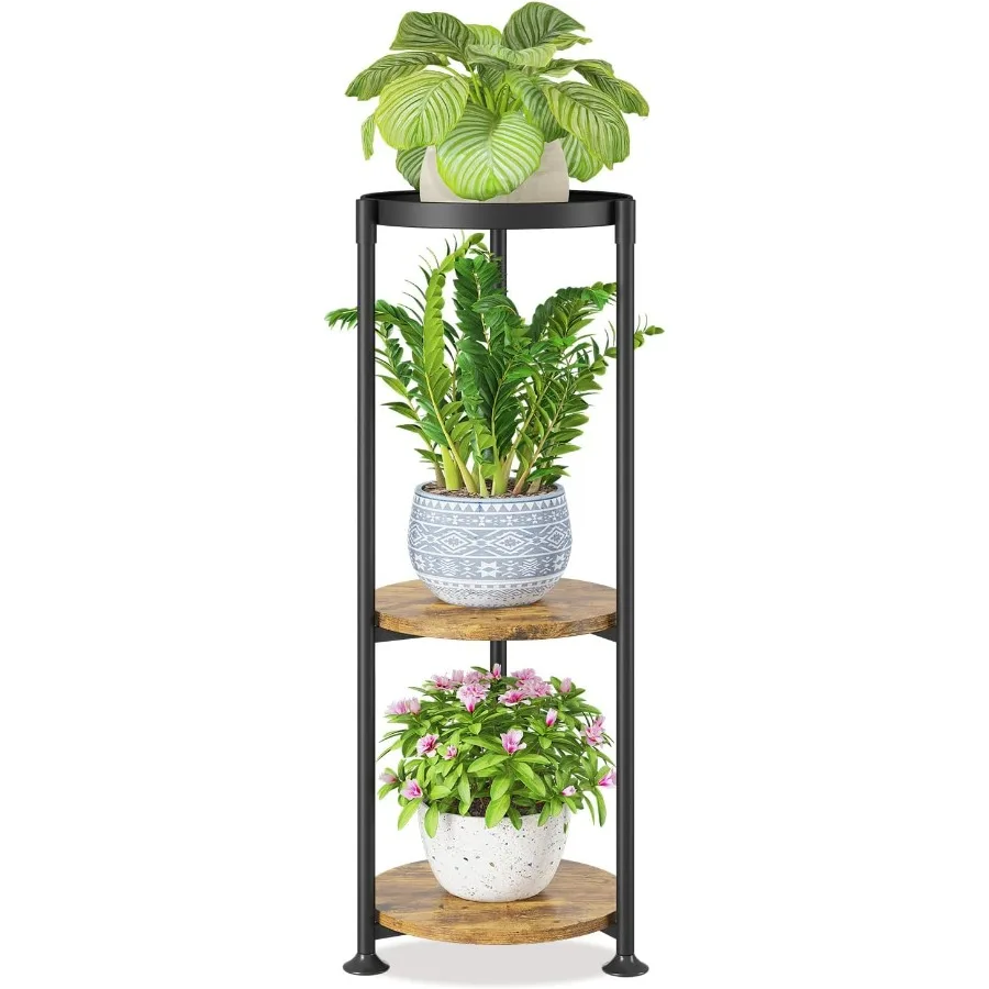 

3 Tier Black Plant Stand Indoor for Large Tall Heavy Duty Flower Planter Metal Vertical Multi Level Rack for Narrow Flo