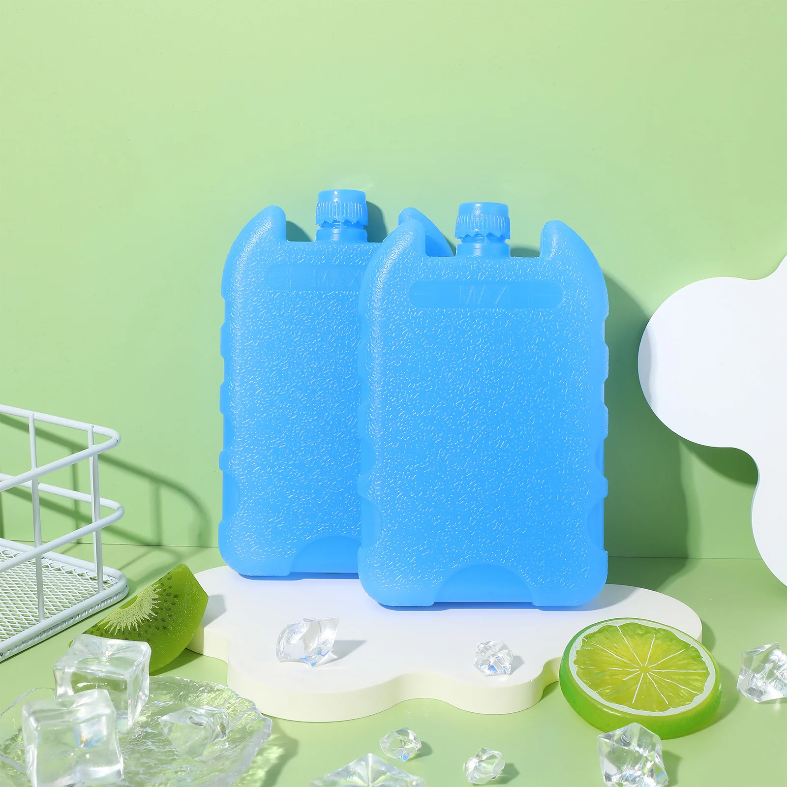 4 قطع أو مروحة تكييف الهواء، صندوق كريستال ثلجي، صناديق غداء للأطفال، كتل تبريد من البولي ايثيلين