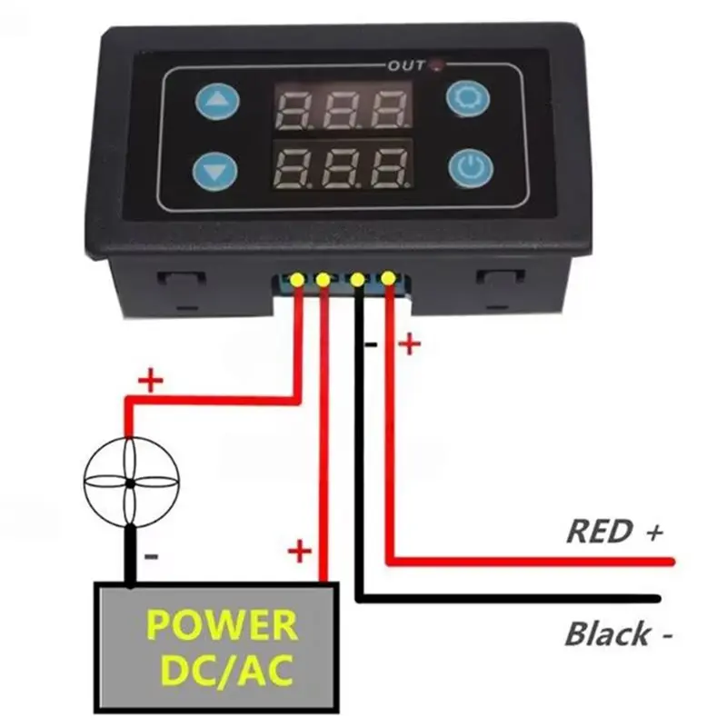 ABUI-LED Display Time Delay Relay Module Electronic Digital Timer Relay DC 24V Multifunction Timing Trigger Control Switch