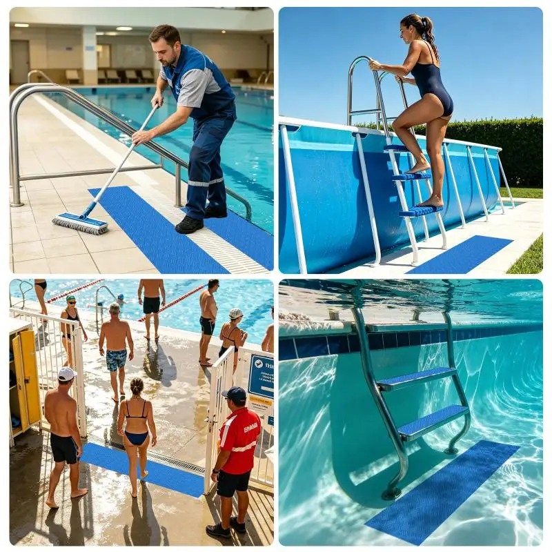 Non-slip Pool Step Pad Swimming Pool Ladder Mat Outdoor Waterproof Step Cushion Safety Anti-slip Mat For Home Kitchen Bathroom