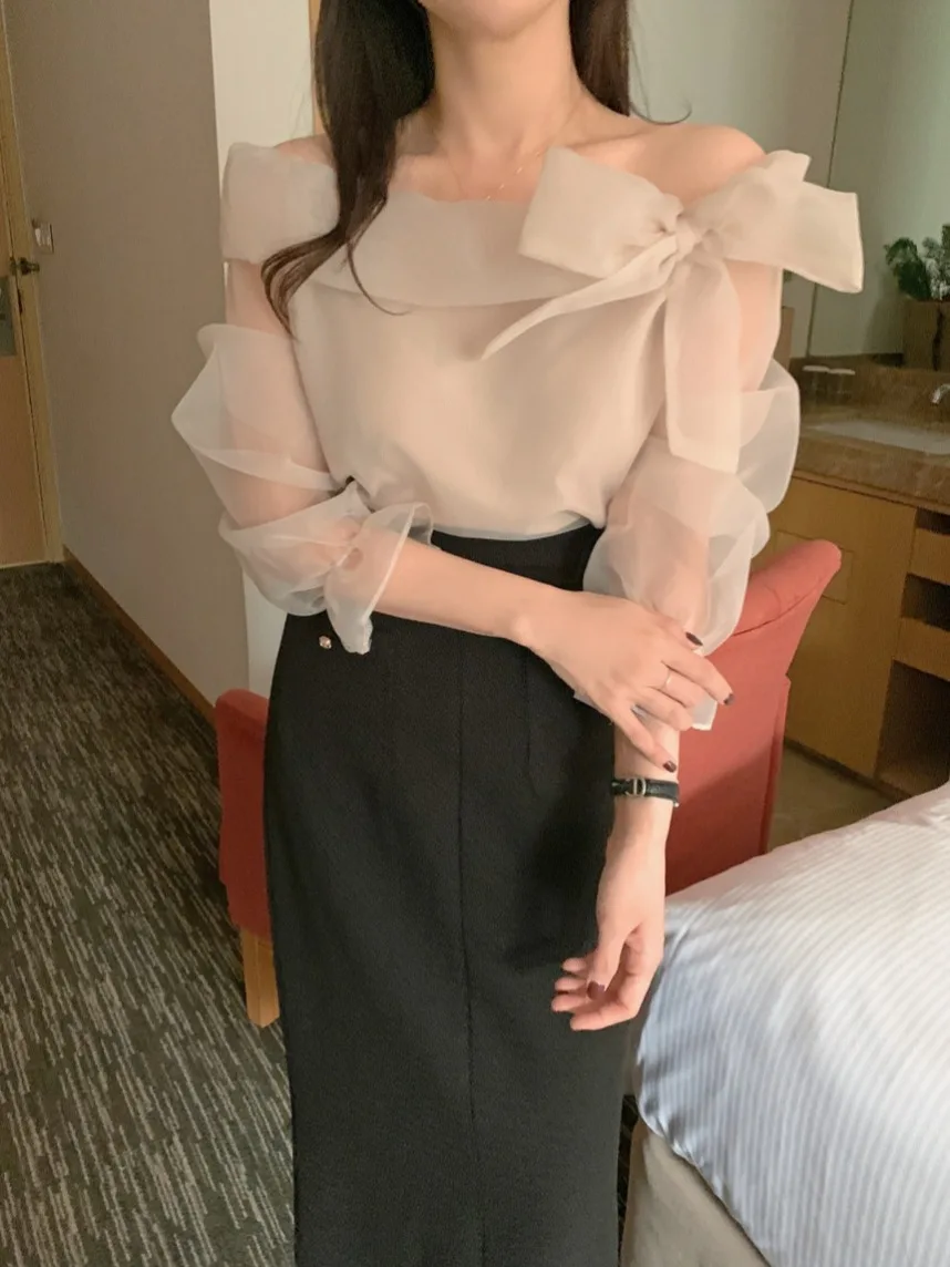 

Chic Early Spring Knot One oulder Me Base Layer Women's Faionable Inner Wear Top Ele Commute Sle