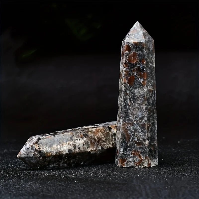 A Natural Crystal Yode Stone Flame Column Rainbow Tower Seven Pulse Wheel DIY Jewelry Making Home