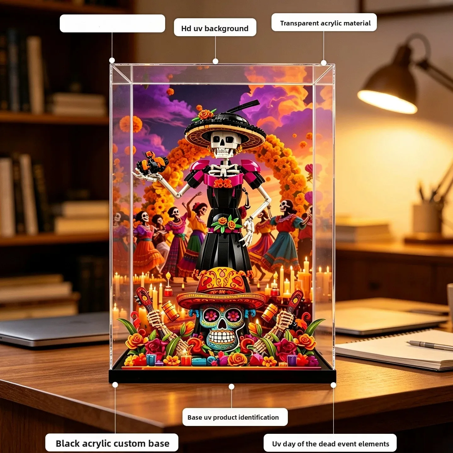 Acrylic Dustproof High-Clear Display Case for LEGO 21372 The Katrina Skeleton Figure Model - view 4