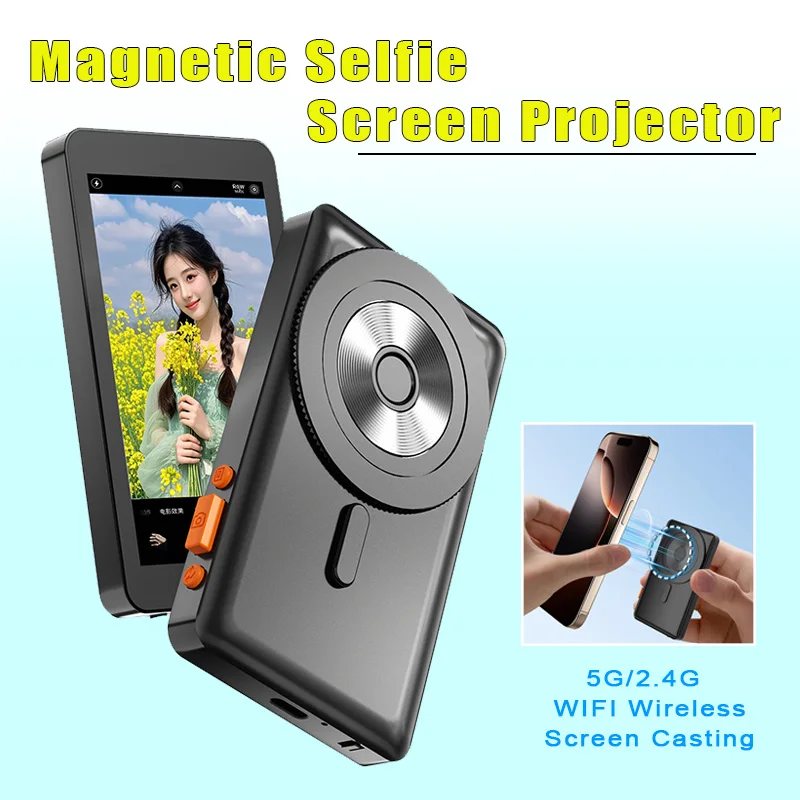 

Smartphone Wireless Magnetic Monitor Selfie Screen for Smartphone Rear Camera Selfie Vlog Live Stream for iPhone Android