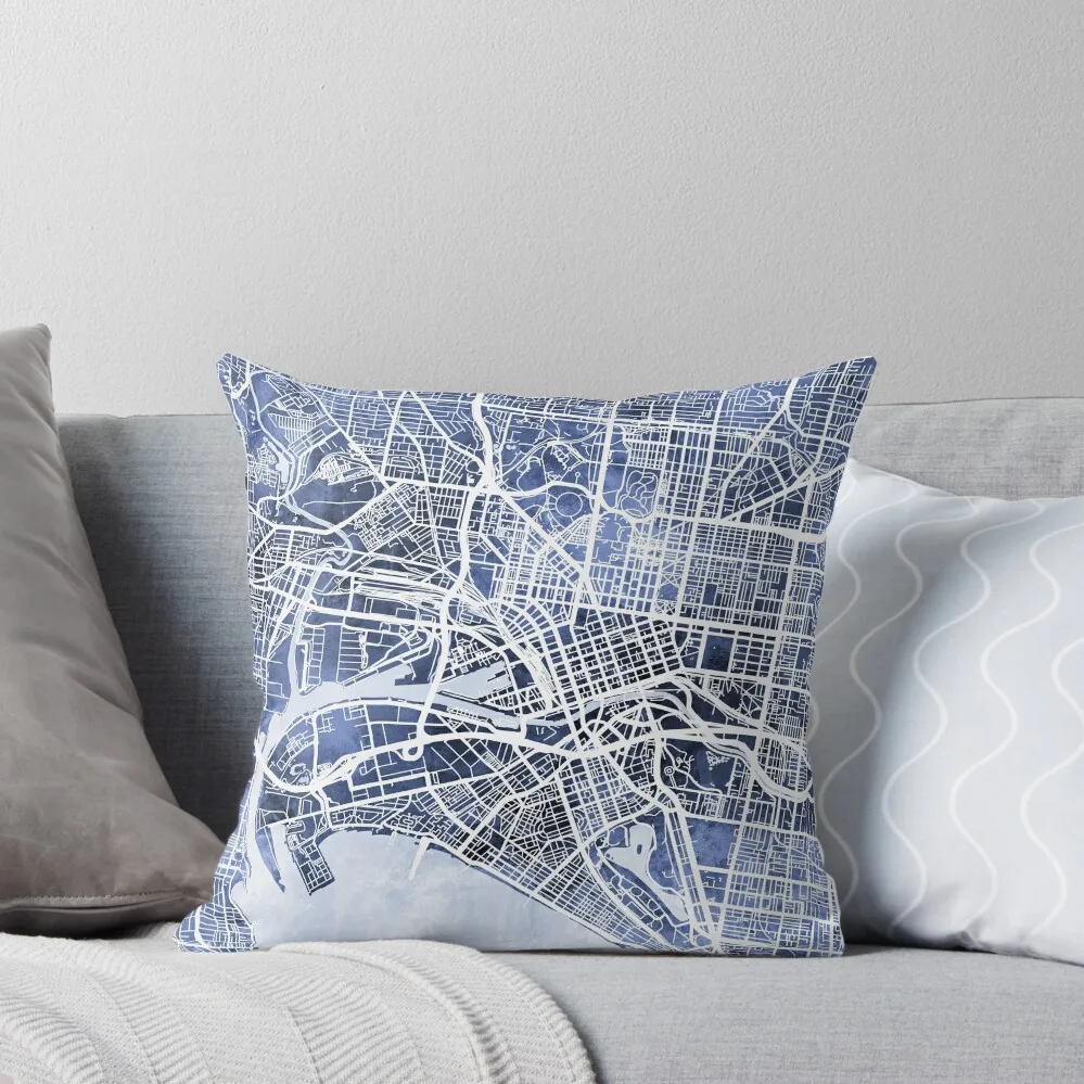 

Melbourne Australia City Street Map Throw Pillow Anime bed pillows pillow