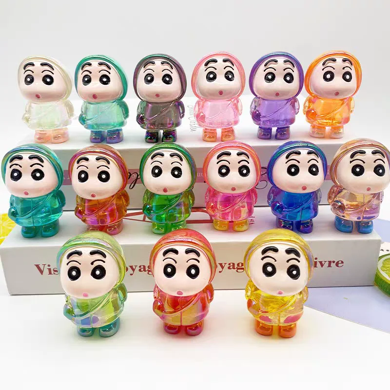 12pcs Crayon Shin-Chan Cartoon Plating Diy Jewelry Accessories Raincoat Shin-Chan Keychain Pendant Creative Car Ornaments Gifts