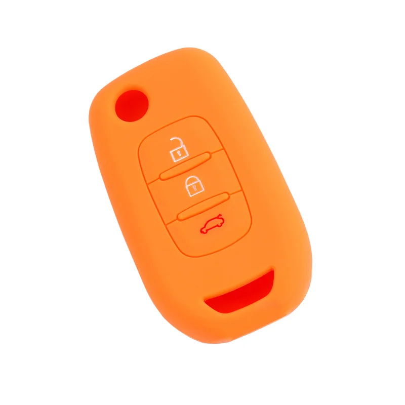 PREISEI-funda de silicona con 3 botones para llave de coche, funda protectora para Renault, Kadjar, Captur, Symbol, Koleos, Megane