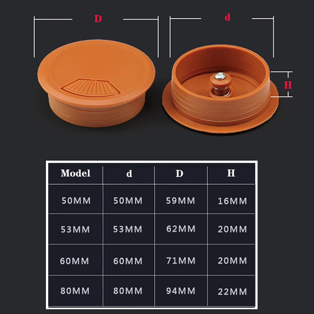 8 Colors Desk Wire Hole Decorative Cover Base Computer Grommet Table Cable Outlet Port Surface Line Box Furniture Hardware