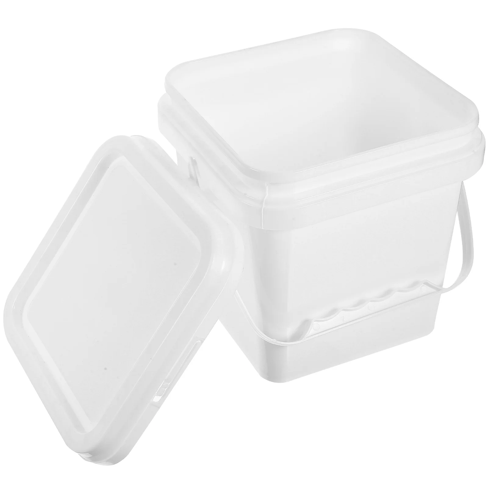 

2L White ABS Paint Bucket Handle Lid 2 Liter Storage Container for Painting Crafts Smooth Use Buckets For Painting