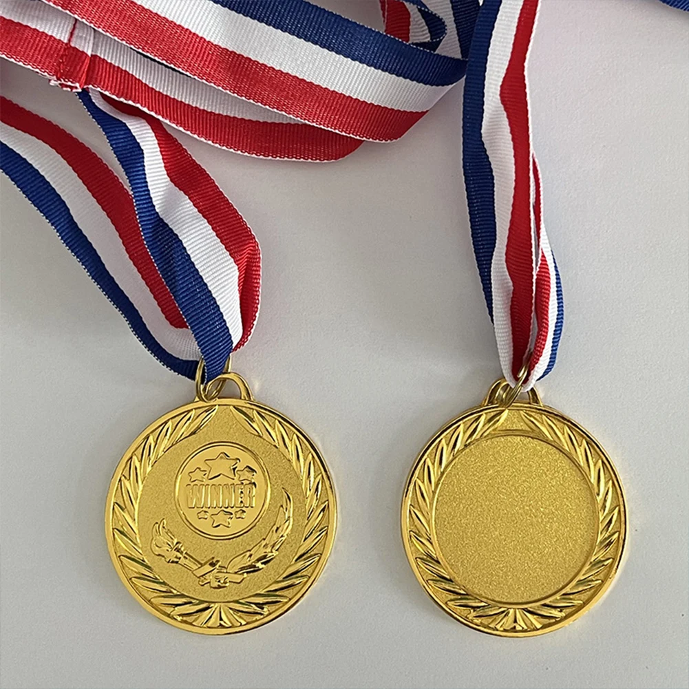 5cm Gold Medal Award Medals with Neck Ribbon Sports Rewards Students Rewards Metal Winner Medals for Talent Show Party Race