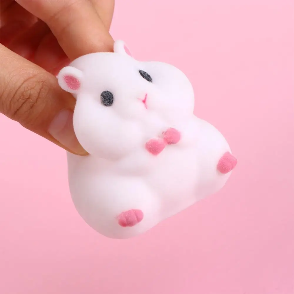 Kawaii Stress Relief Flocking Plush Dolls Soft Hamster Fatty Milky Gashapon Hamster Capsule Toys Capsule Hamster Gashapon Toys