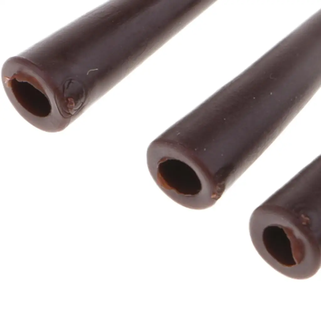 50 Pcs / Set Brown Rubber Tail Pipes Cone for Fishing Rig Sleeves Tool 20mm