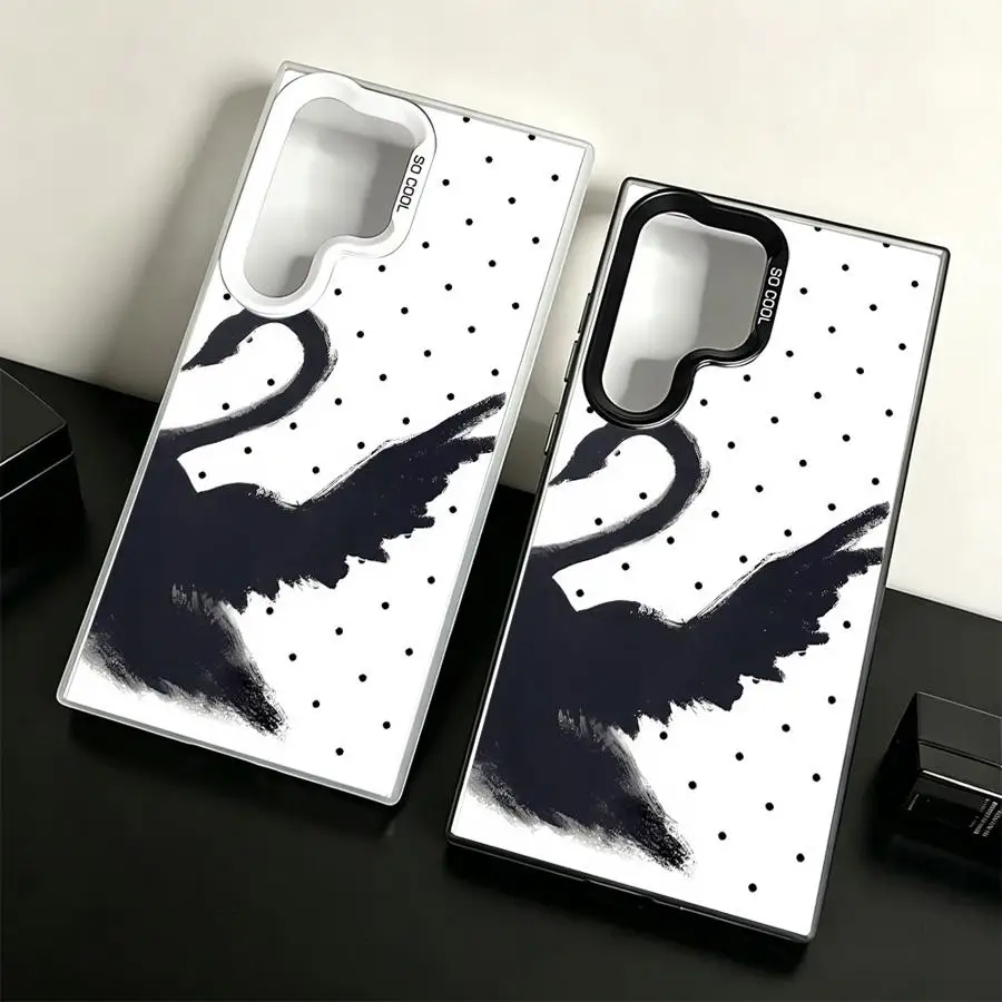 Phone Cover Case for Samsung Galaxy S26 S20 Plus S23 Ultra S24 FE S22 S25 Edge S21 Note 20 Ultra S23 Swan Wave Point