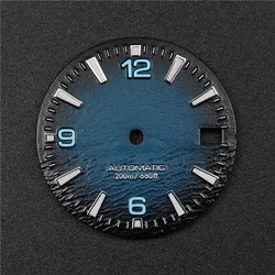 High Quality 28.5mm Nh35 Watch Dial With Blue Bgw9  Green C3 Bright Luminous For Crown At 3 3.8  Nh35A Movement Accessories