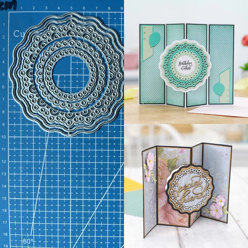 Lucky Goddess Metal Cutting Dies Grande Circle Diy Scrapbooking Photo Album Decorative Embossing Paper Card Crafts