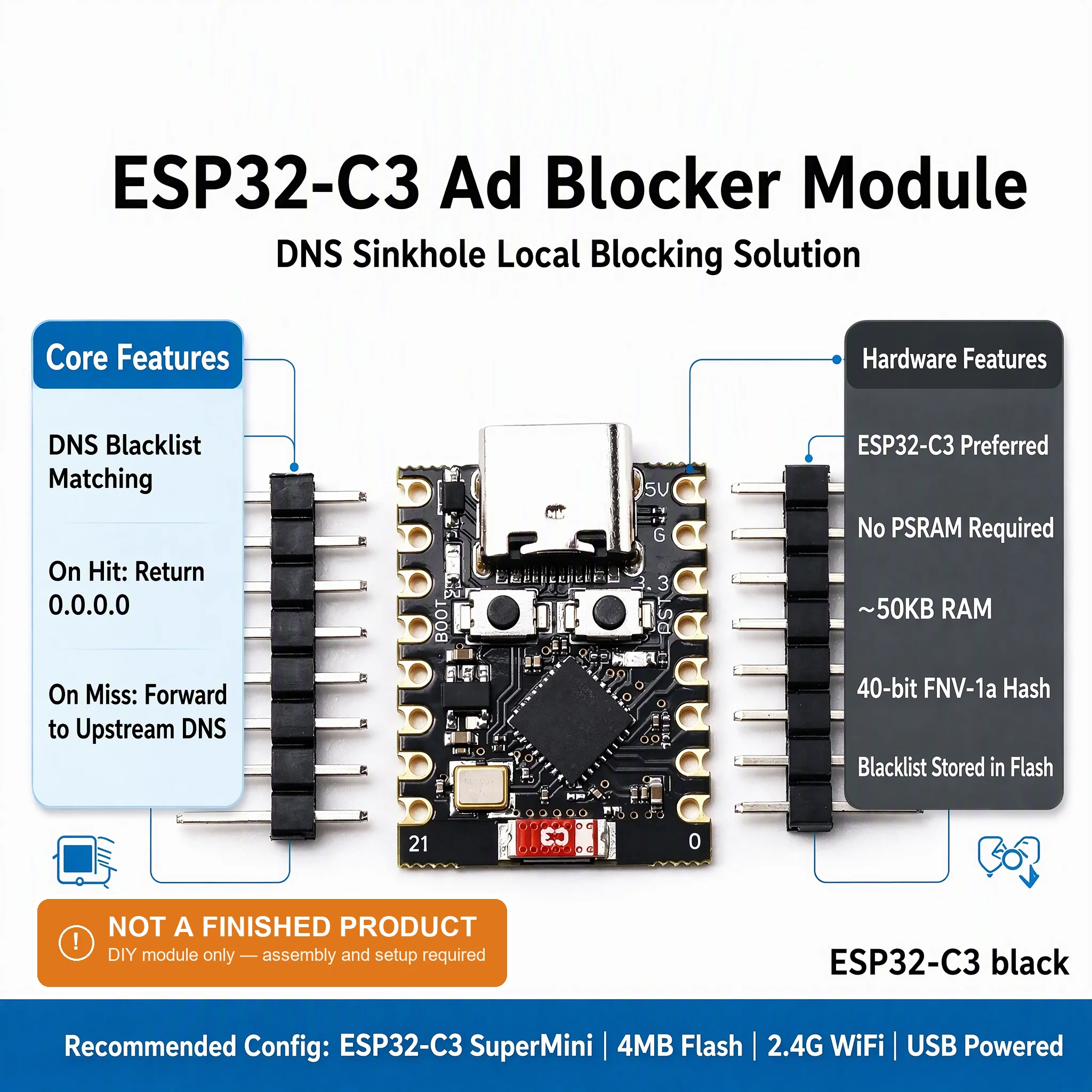 DZQJ ESP32 S3 C3 SuperMini Development Board WiFi Bluetooth ESP32-S3 ESP32-C3 Mini Module for Arduino IoT ESP32 SuperMini