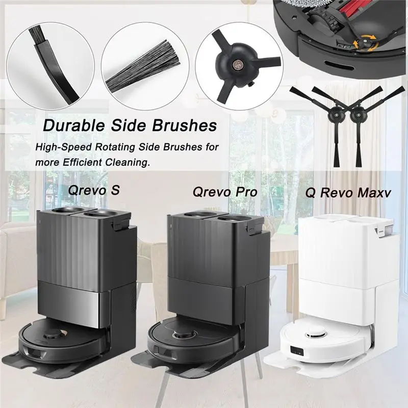 ABGG-Replacement Parts For Q Revo S, Qevo Pro, Qrevo Maxv Robot Vacuum, Accessories Kit Brush Filter Mop Bags